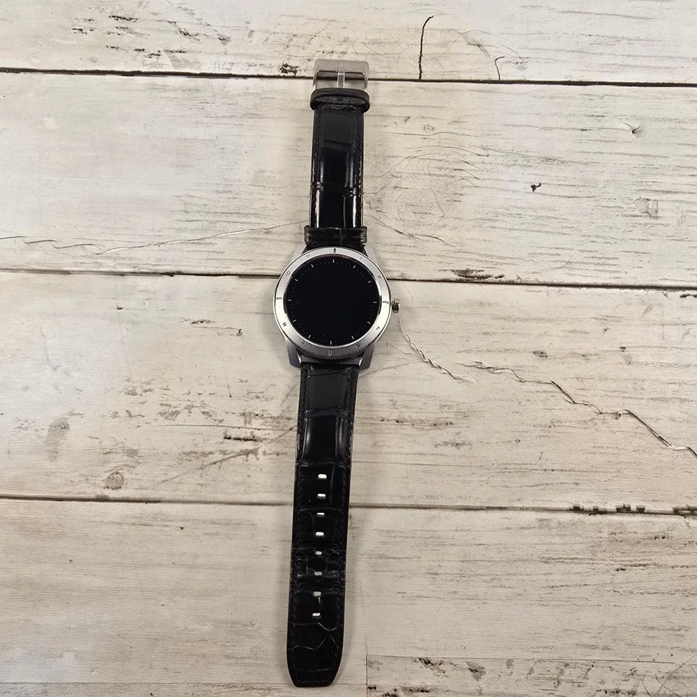 Kenneth‎ Cole New York GD21740 Smartwatch Silver Case Black Leather Strap Watch